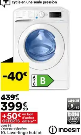 BUT 10. Lave-linge hublot offre