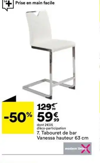 BUT Tabouret de bar Vanessa hauteur 63 cm offre