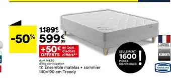 BUT 14. Ensemble matelas + sommier 140x190 cm offre