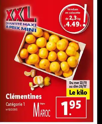 Lidl Clémentines Catégorie 1 offre