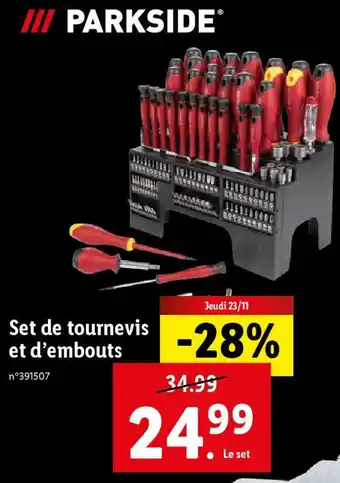 Lidl Set de tournevis et d'embouts offre