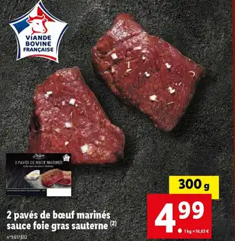 Lidl 2 pavés de bœuf marinés sauce foie gras sauterne offre
