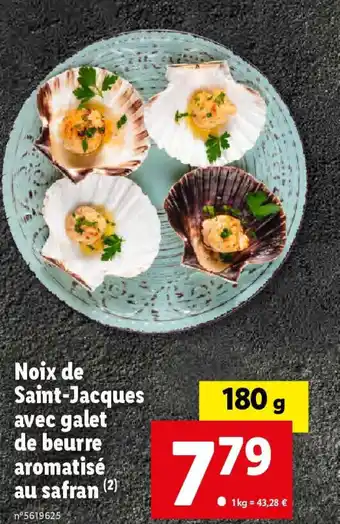 Lidl Noix de Saint-Jacques avec galet de beurre aromatisé au safran offre