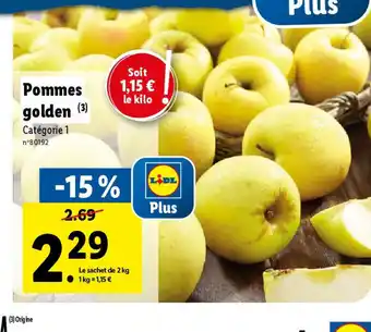 Lidl Pommes golden offre