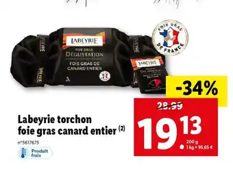 Lidl Labeyrie torchon foie gras canard entier offre