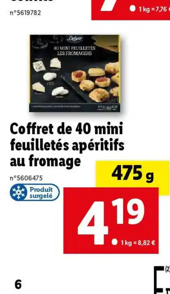Lidl Coffret de 40 mini feuilletés apéritifs au fromage offre