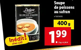 Lidl Soupe de poissons au safran offre