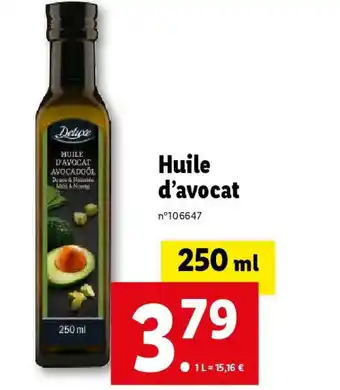 Lidl Huile d'avocat offre