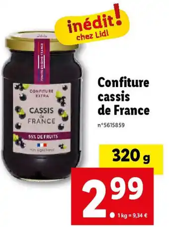 Lidl Confiture cassis de France offre