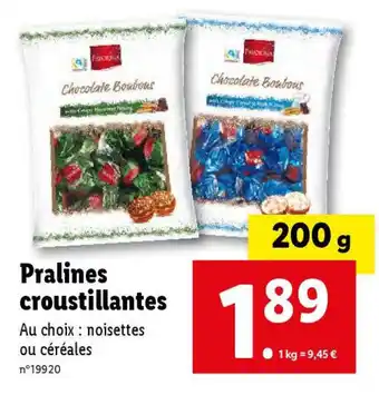 Lidl Pralines croustillantes offre