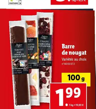 Lidl Barre de nougat offre