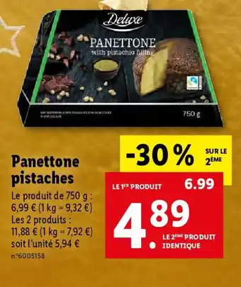 Lidl Panettone pistaches offre