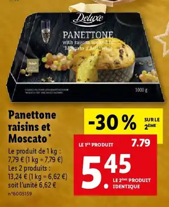 Lidl Panettone raisins et Moscato offre