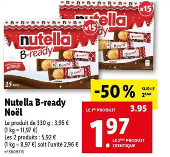 Lidl Nutella B-ready Noël offre