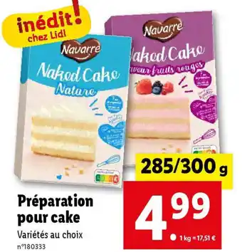 Lidl Préparation pour cake offre
