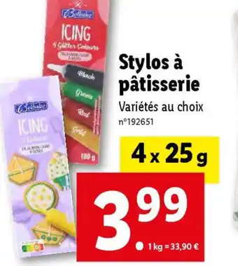 Lidl Stylos à pâtisserie offre