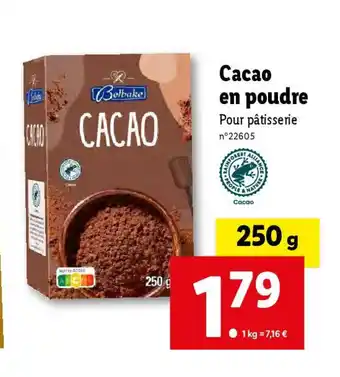 Lidl Cacao en poudre offre