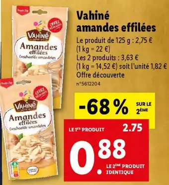 Lidl Vahiné amandes effilées offre
