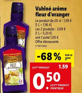 Lidl Vahiné arôme fleur d'oranger offre