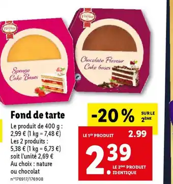 Lidl Fond de tarte offre