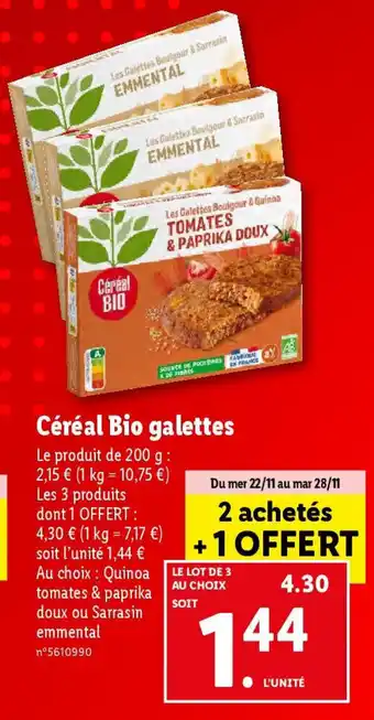 Lidl Céréal Bio galettes offre