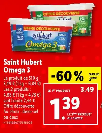 Lidl Saint Hubert Omega 3 offre