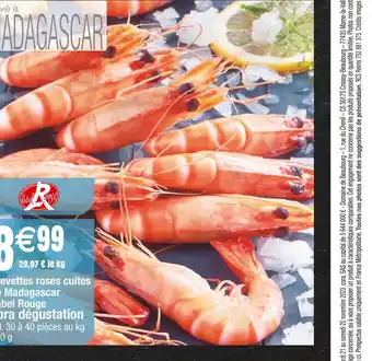 Cora x Carrefour Cora dégustation crevettes roses cuites de madagascar label rouge offre