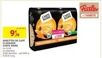 Intermarché Carte noire dosettes de café classique offre