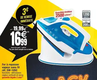 Fer à repasser vapeur sans fil réf. sw-105c