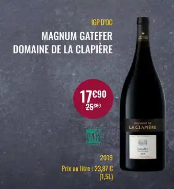 Nicolas Domaine de la clapière igp d’oc magnum gatefer offre