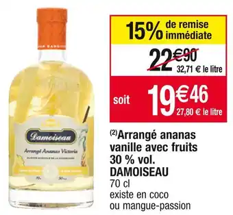 Cora x Carrefour Damoiseau arrangé ananas vanille avec fruits 30 % vol offre