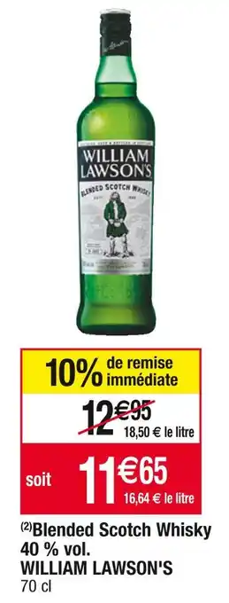 Cora x Carrefour William lawson's blended scotch whisky 40 % vol offre