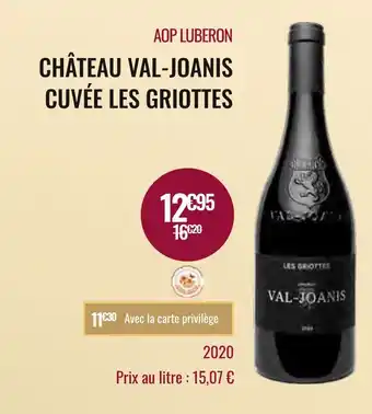 Nicolas Château val-joanis aop luberon cuvée les griottes offre