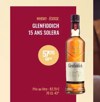 Nicolas Glenfiddich whisky - écosse 15 ans solera offre