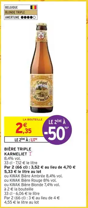 Intermarché Karmeliet bière triple offre