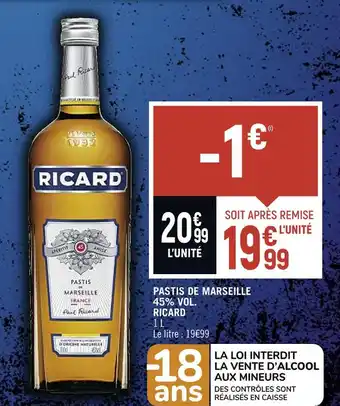 Ricard pastis de marseille 45% vol