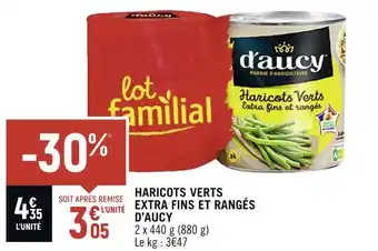 D’aucy haricots verts extra fins et rangés