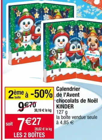Cora x Carrefour Kinder calendrier de l'avent chocolats de noël offre