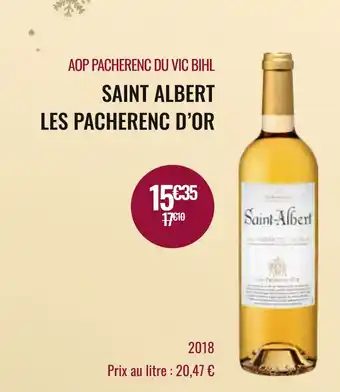Nicolas Saint albert aop pacherenc du vic bihl les pacherenc d’or offre