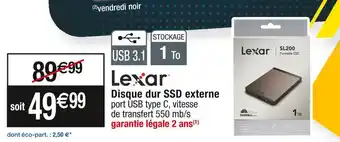Cora x Carrefour Lexar disque dur ssd externe offre