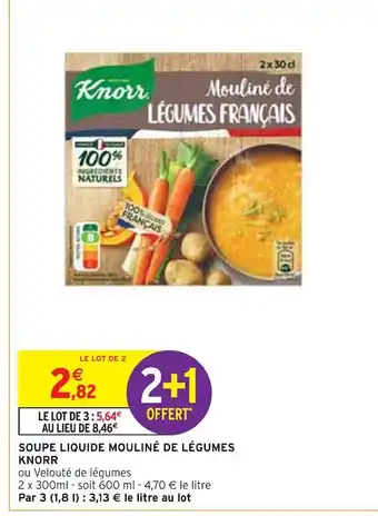 Intermarché Knorr soupe liquide mouliné de légumes offre