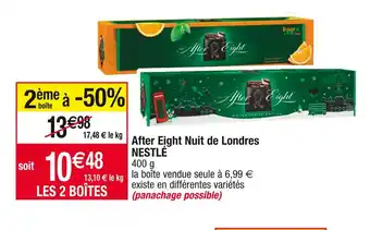 Cora x Carrefour Nestlé after eight nuit de londres offre