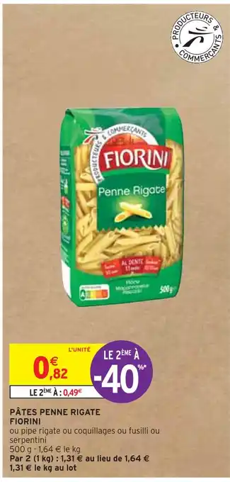 Intermarché Fiorini pâtes penne rigate offre