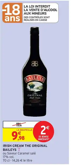Intermarché Baileys irish cream the original offre