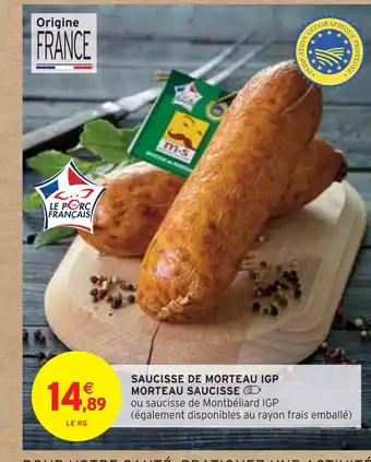 Intermarché Morteau saucisse saucisse de morteau igp offre