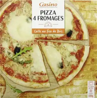 Géant Casino Pizza cuite au feu de bois 4 fromages surgelée offre