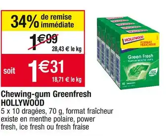 Cora x Carrefour Hollywood chewing-gum greenfresh offre