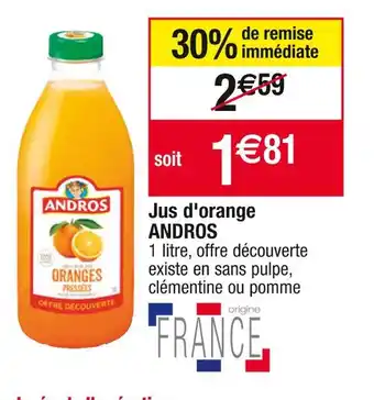Cora x Carrefour Andros jus d'orange offre