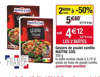 Cora x Carrefour Maître coq gésiers de poulet confits offre