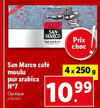 Lidl San Marco café moulu pur arabica N°7 offre